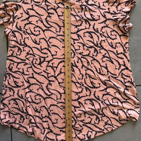 JW Collection Coral Sleeveless Blouse Black Embroidered Vine Print Size L - Picture 4 of 5
